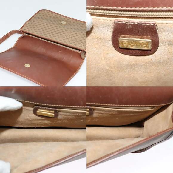 GUCCI Micro GG Supreme Web Sherry Line Bag Pvc Beige Gold 001 113 - Picture 11 of 12